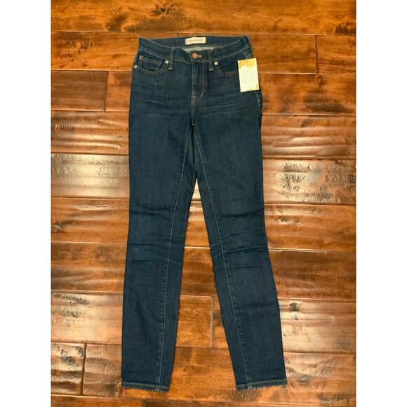 Madewell High Riser Skinny Jeans  Size 26 Blue Denim Dark Wash Stretch - Picture 1 of 7